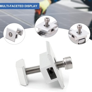 Set 10 cleme de montare pentru panoul solar Cissiyog, aluminiu, argintiu, 12 x 5 x 5 cm