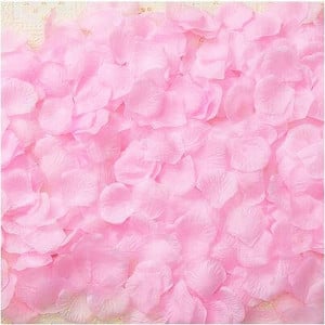 Set 1000 petale de trandafir CHSYOO, matase, roz deschis, 5 cm