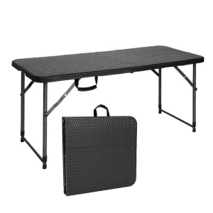 Set 15 mese pliabile reglabile Kiwari dreptunghiulare 120x60 cm, 4 persoane, negru
