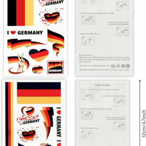 Set 16 foi de tatuaje cu drapelul Germanie Crafterlife, vinil, galben/rosu/negru - Img 6