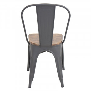 Set 2 scaune de masă Claremont din metal, gri, 83cm H x 44cm W x 51cm D - Img 5
