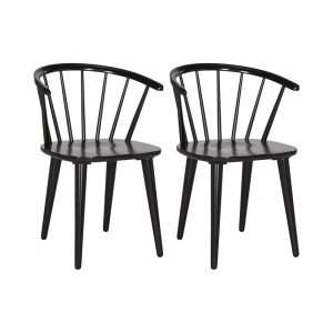 Set 2 scaune Parishville, negru, 75,95 cm H x 54cm L x 52cm D - Img 4