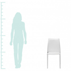 Set 2 scaune Solene, tapițate, metal/ piele ecologică, alb - Img 4