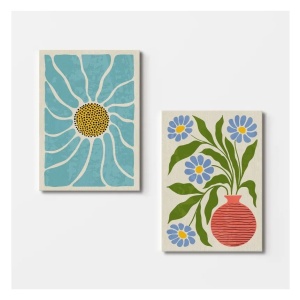 Set 2 tablouri decorative canvas, 2x70x100 cm, dimensiune totala 150x100 cm, panza 100%/lemn 100%, multicolor - Verificat B · Re-Bloom