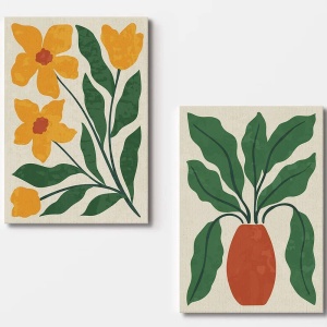 Set 2 tablouri decorative canvas, 2x70x100 cm, panza/lemn, multicolor - Verificat A · Re-Bloom