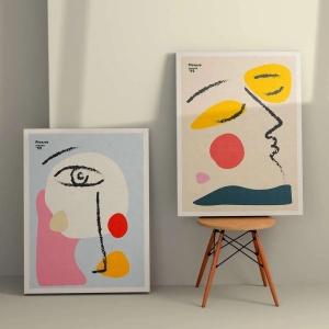 Set 2 tablouri decorative Re-Bloom, lemn/panza, multicolor, 70 x 100 cm - Img 2