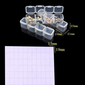 Set 4 cutii de depozitare cu 220 etichete JZK, plastic, transparent, 17,5 x 10,5 x 2,5 cm - Img 6