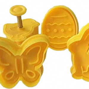 Set 4 forme pentru prajituri de Paste Ding Yongliang, plastic, galben - Img 1