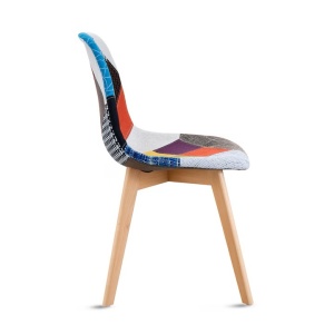 Set 4 Scaune Living/Bucatarie Karll, Sezut Spuma, Picioare Lemn Fag, Inaltime Sezut 46 cm, Design Modern Dining/Living, Capacitate 120 kg, Multicolor - Img 5