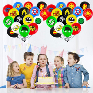 Set aniversar de 32 baloane si 50 autocolante Jingyou, multicolor, latex/hartie, 6 cm / 12 cm - Img 2