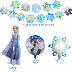 Set aniversar Miotlsy, model Frozen, carton/folie, multicolor, 6 piese - Img 8