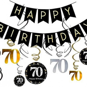 Set aniversar pentru 70 de ani INTVN, PVC, auriu/negru, 13 piese