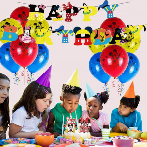 Set aniversar pentru copii Hilloly, latex/hartie, multicolor, 32 piese - Img 4