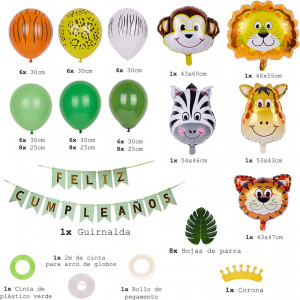 Set aniversar pentru copii LaulaStyle, multicolor, latex/folie, 78 piese - Img 5