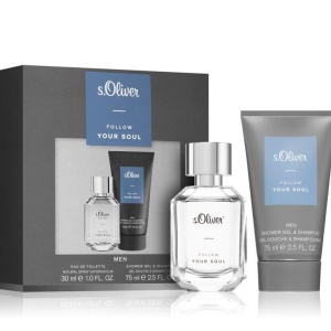 Set Cadou: Apa de toaleta s.Oliver Follow Your Soul Men, Barbati, 30 ml + Gel de dus s.Oliver Follow Your Soul Men, 75 ml, Resigilat, Grad B