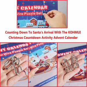Set calendar de advent Kohmui, metal, argintiu, 24 piese