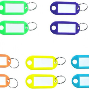 Set de 10 brelocuri si etichete pentru bagaje MIEWAA, plastic/metal, multicolor, 8,3 x 4,5 cm 