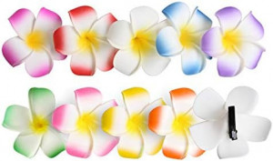 Set de 10 clipsuri pentru par  Longsing, otel inoxidabil/spuma, multicolor, 6 cm 