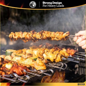 Set de 10 frigarui pentru gratar Mountain Grillers, otel inoxidabil, argintiu, 43 cm - Img 4