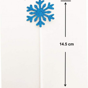 Set de 10 topere cu fulgi pentru decorare tort AILEXI, albastru, hartie, 8,5 x 4,5 cm - Img 2