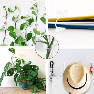 Set de 100 clipsuri autoadezive pentru plante SUNSK, ABS, alb, 20 x 20 mm - Img 2