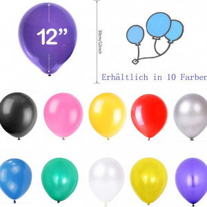Set de 100 de baloane pentru petrecere JIASHA, latex, alb, 30 cm - Img 5
