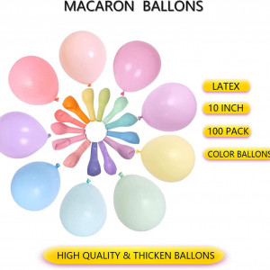 Set de 100 de baloane pentru petrecere JIASHA, latex, multicolor, 25 cm - Img 7