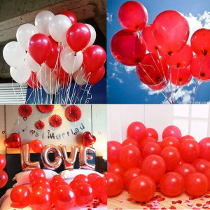 Set de 100 de baloane pentru petrecere JIASHA, latex, rosu, 30 cm - Img 2