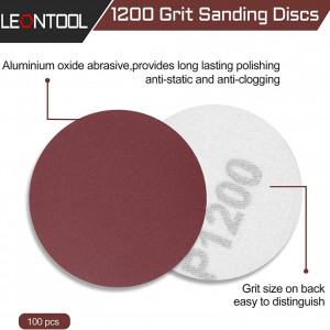 Set de 100 de discuri abrazive Leontool, oxid de aluminiu, rosu, 1200, 7,5 cm - Img 7