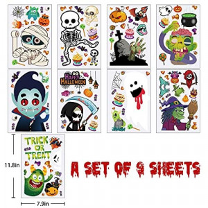 Set de 113 stickere pentru Halloween Qpout, PVC, multicolor