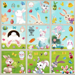Set de 119 stickere pentru fereastra Aiweomi, PVC, multicolor - Img 1