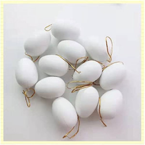 Set de 12 oua Maduoer, plastic, alb, 5,6 x 3,8 cm - Img 4