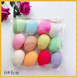 Set de 12 oua pentru Paste Maduoer, plastic, multicolor, 6 x 4 cm - Img 1