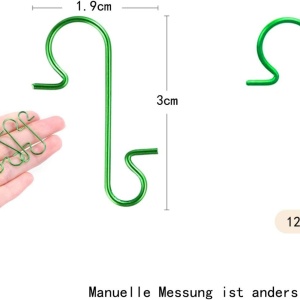 Set de 120 carlige pentru globuri Sunshine Smile, otel inoxidabil, verde, 3 x 1,9 cm