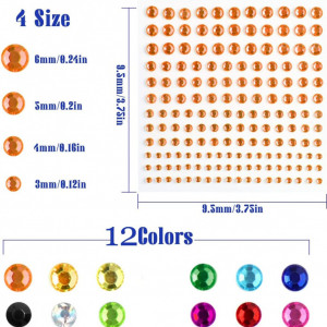 Set de 1200 strasuri pentru bijuterii ZHOUHON, acril, multicolor - Img 6