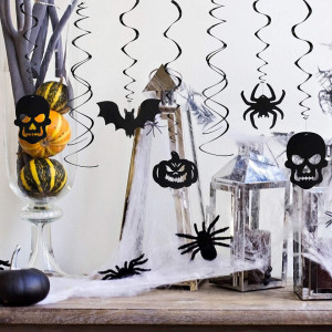 Set de 16 decoratiuni pentru Halloween AirSMall, PVC/plastic, negru - Img 5