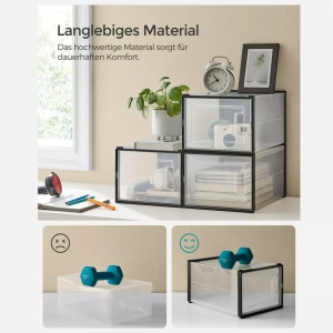Set de 18 organizatoare pentru incaltaminte Songmics, polipropilena, transparent/negru, 25 x 35 x 18,5 cm, Resigilat, Grad A - Img 2