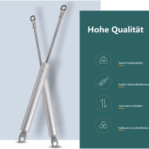 Set de 2 amortizoare cu gaz pentru mobilier Vencede, otel inoxidabil, argintiu, 25,8 cm
