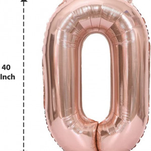 Set de 2 baloane pentru aniversare 40 ani Feelairy, folie, rose, 100 cm - Img 6