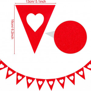 Set de 2 bannere cu inimi pentru Valentine's Day Qpout, rosu, pasla - Img 5