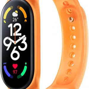 Set de 2 bratari pentru Xiaomi Mi Band 5/6/7 si Amazfit Band 5, Monuary, silicon, verde/portocaliu - Img 5