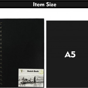 Set de 2 caiete pentru schite Tavolozza, hartie, alb/negru, 21,5 x 28 cm - Img 5