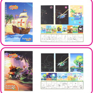 Set de 2 caiete pentru zgarieturi RtottiM, hartie/plastic, multicolor, 18,5 x 13 cm - Img 4