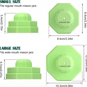 Set de 2 capace si furtun pentru vidat Universal, silicon, verde, 8,4 x 8,4 cm / 10,3 x 10,3 cm - Img 6