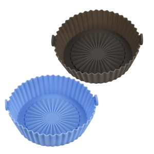 Set de 2 cosuri pentru friteuza cu aer Tongboke, silicon, albastru/maro inchis, 20,7 x 16,5 x 6,7 cm - Img 6