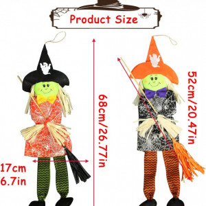 Set de 2 decoratiuni pentru Halloween Ropniik, textil/hartie, multicolor, 52/68 cm - Img 7