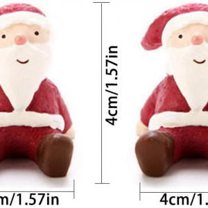 Set de 2 figurine Fleymu, model Mos Craciun, rasina, alb/rosu, 4 x 4 cm - Img 5