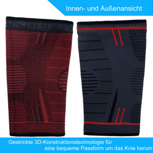 Set de 2 genunchiere Surpown, textil, negru/rosu, marimea M - Img 3