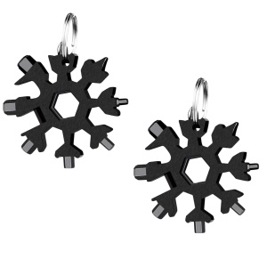 Set de 2 instrumente multifunctionale pentru bricolaj 18 in 1 Shengruili, negru, otel inoxidabil, 6,5 x 6,5 cm