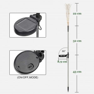 Set de 2 lampi solare cu 120 LED-uri Mafiti, cupru, alb cald, 43 cm